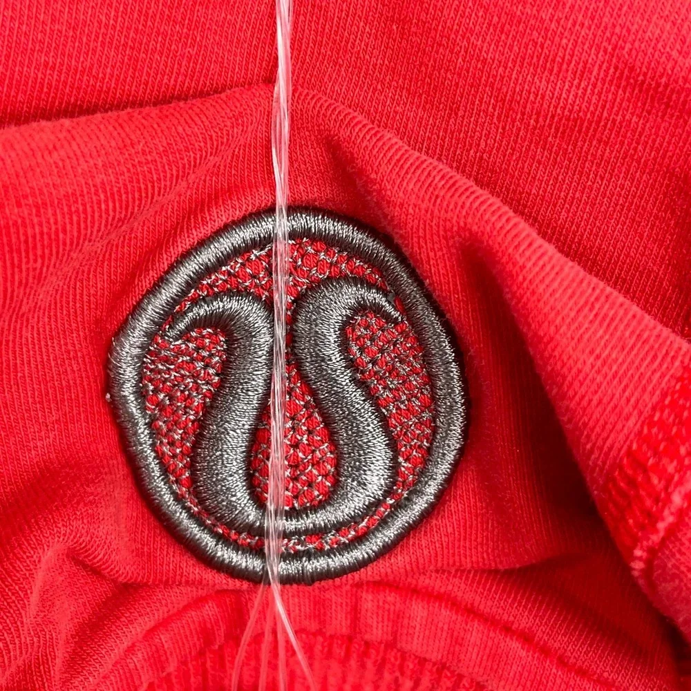 Lululemon Hoodie Womens 8 Red Logo Full Zip Athletic Track Sportswear Athleisure